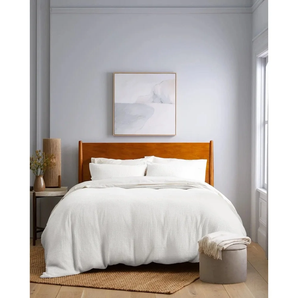 Quince NWT 100% Organic Cotton Gauze Duvet Cover King/Cal King White 92